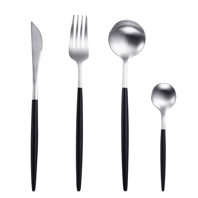 White Gold Cutlery Set