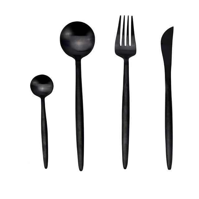 White Gold Cutlery Set
