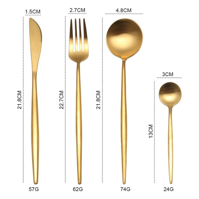 White Gold Cutlery Set