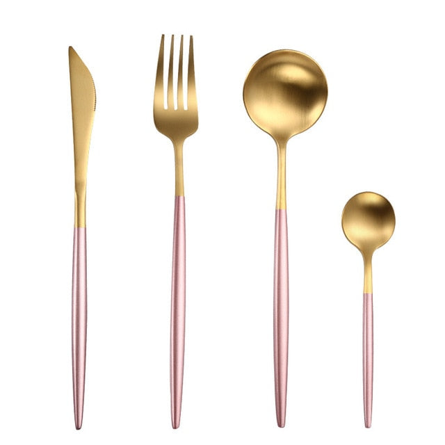 White Gold Cutlery Set