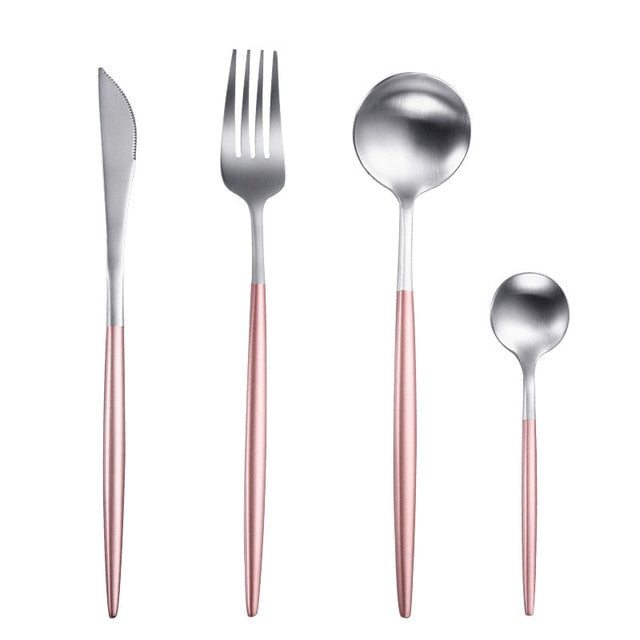 White Gold Cutlery Set