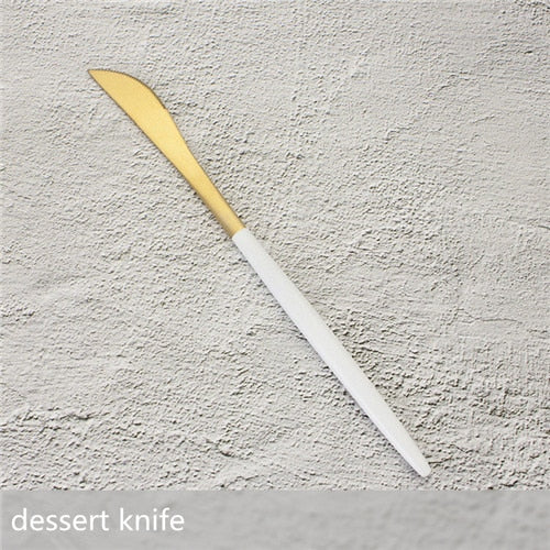 White Gold Cutlery Set