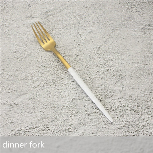 White Gold Cutlery Set
