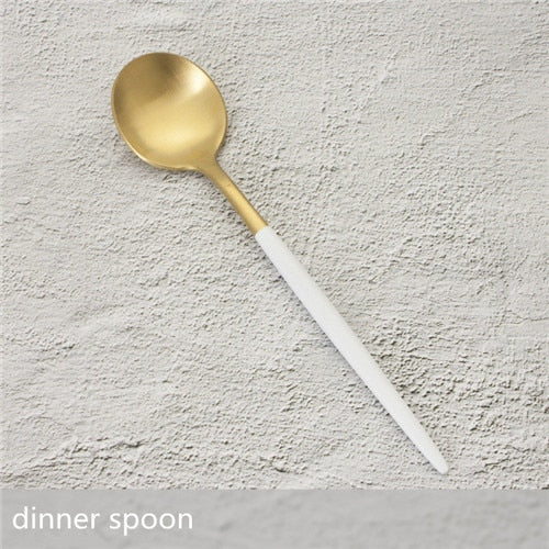 White Gold Cutlery Set