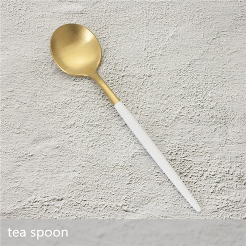 White Gold Cutlery Set
