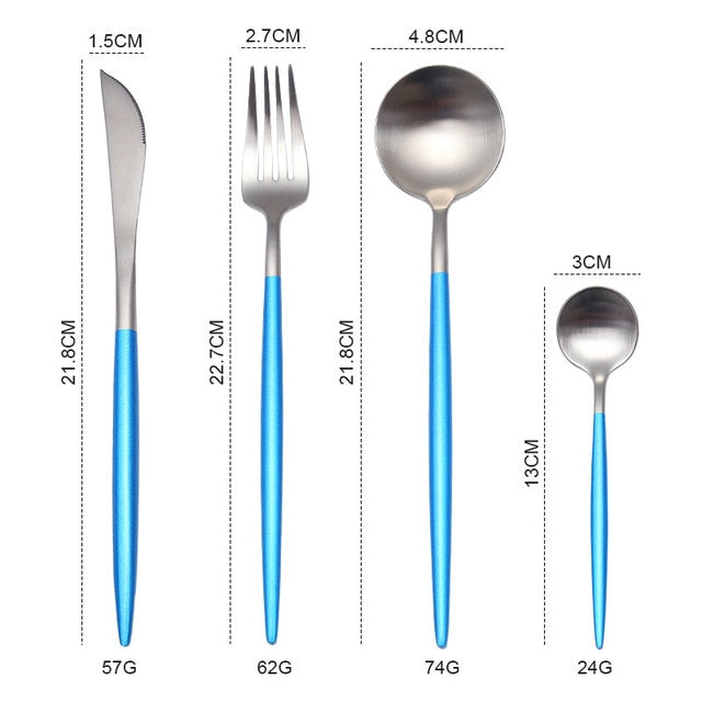 White Gold Cutlery Set