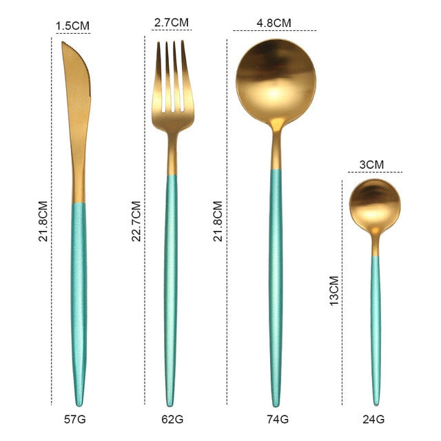 White Gold Cutlery Set