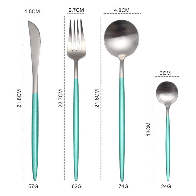 White Gold Cutlery Set