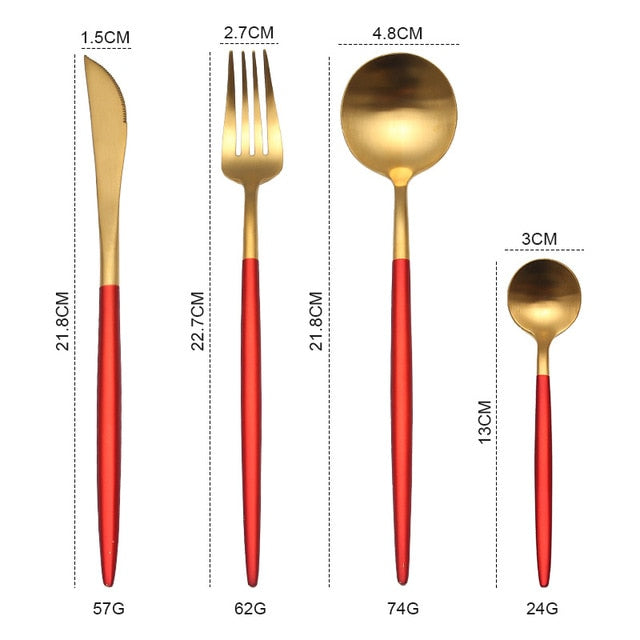 White Gold Cutlery Set