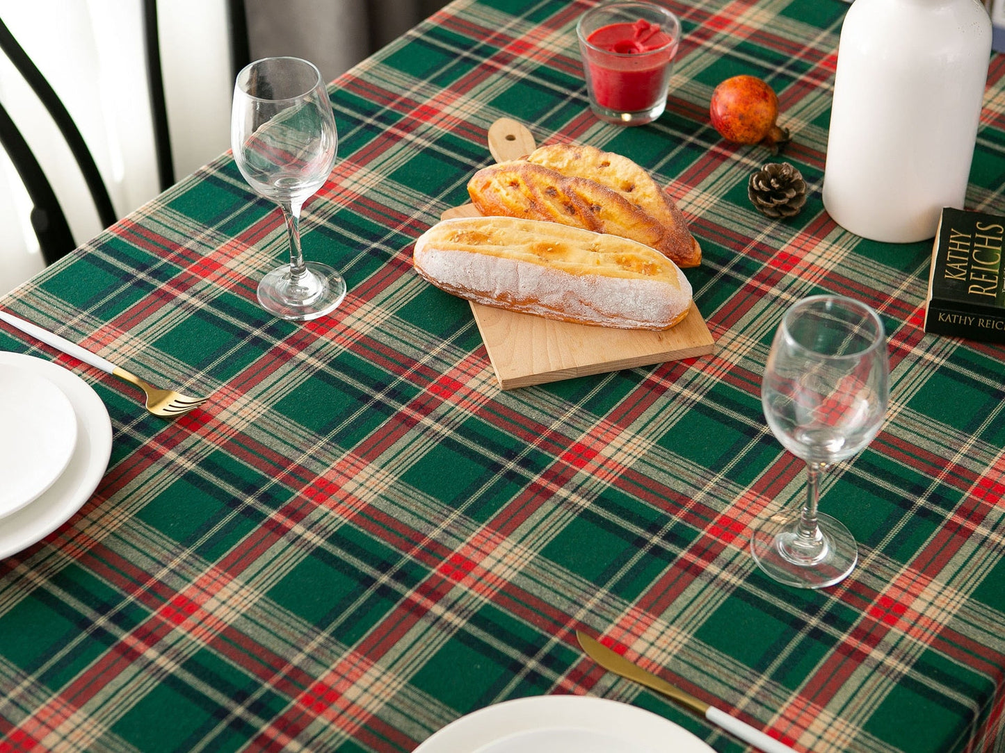 Nordic Plaid Stripes Tablecloth