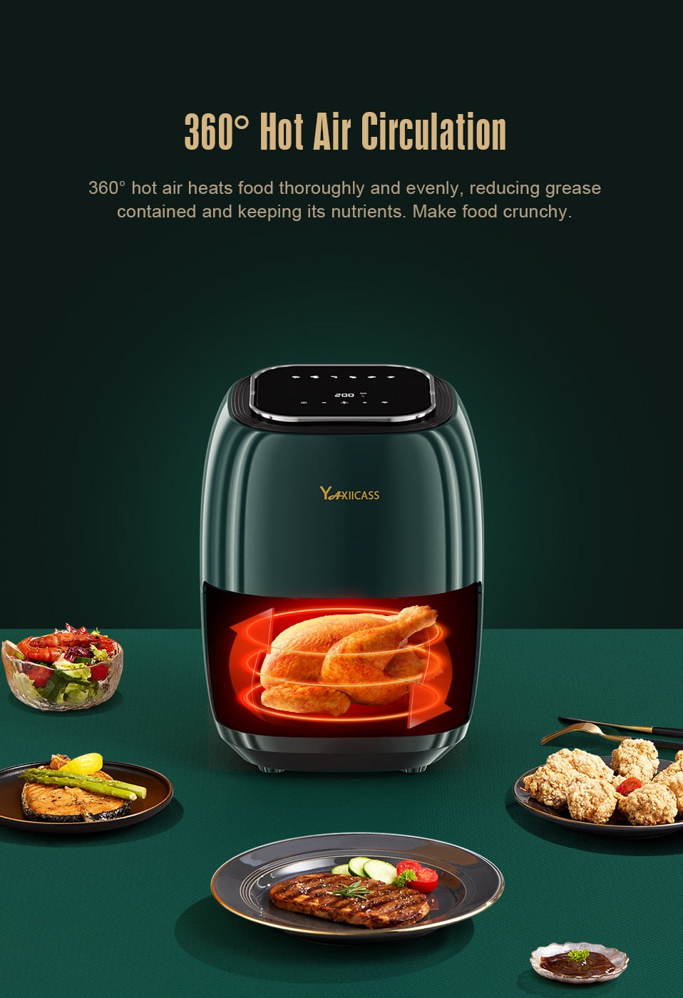 YAXIICASS 6L Air Fryer