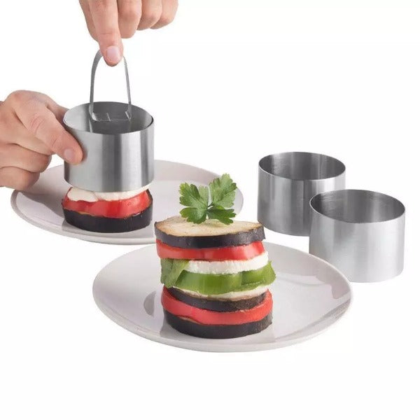 Stainless Steel 3d Round Cake Molds - 2 PCS