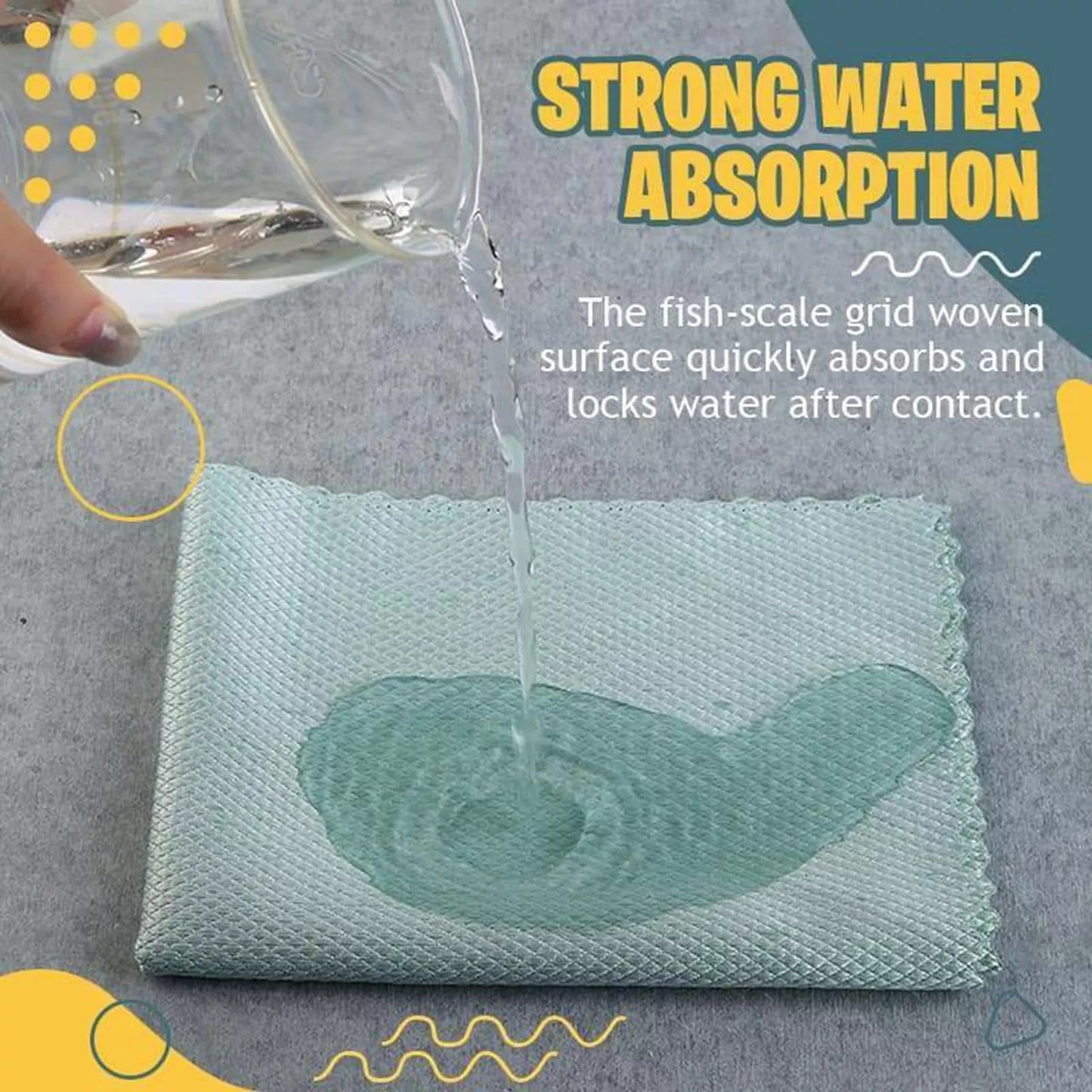 Wave Pattern Fish Scale Cloth Rag-5pcs