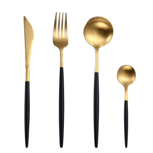White Gold Cutlery Set