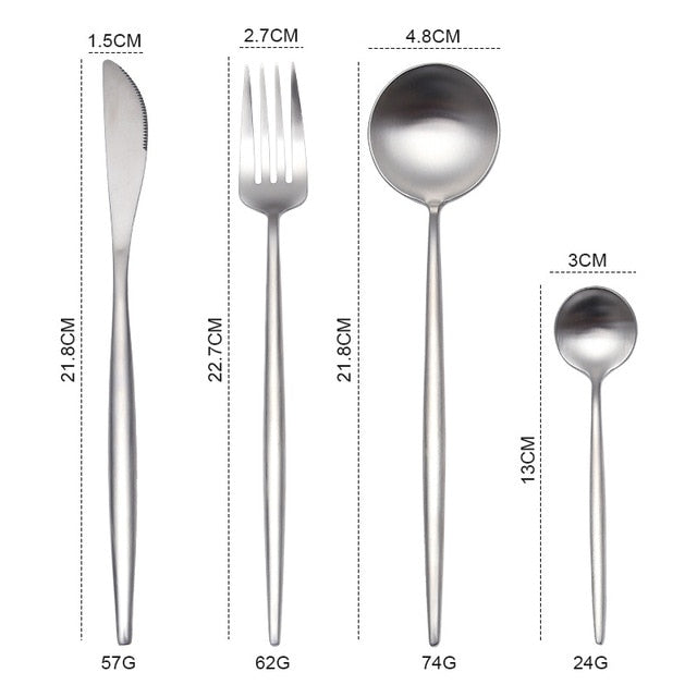 White Gold Cutlery Set