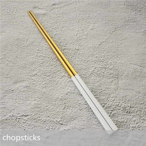 White Gold Cutlery Set