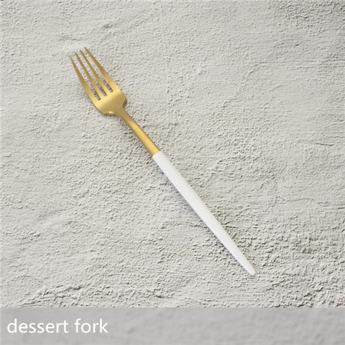 White Gold Cutlery Set