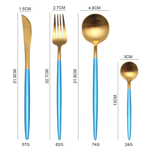 White Gold Cutlery Set