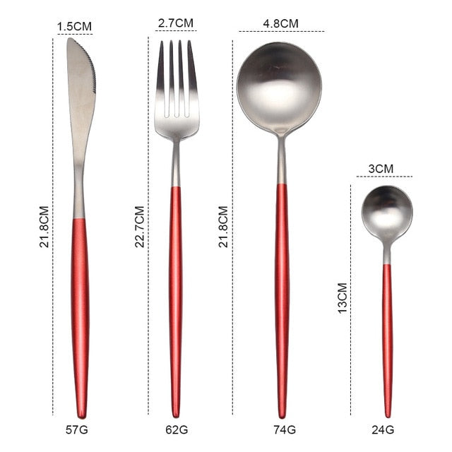 White Gold Cutlery Set