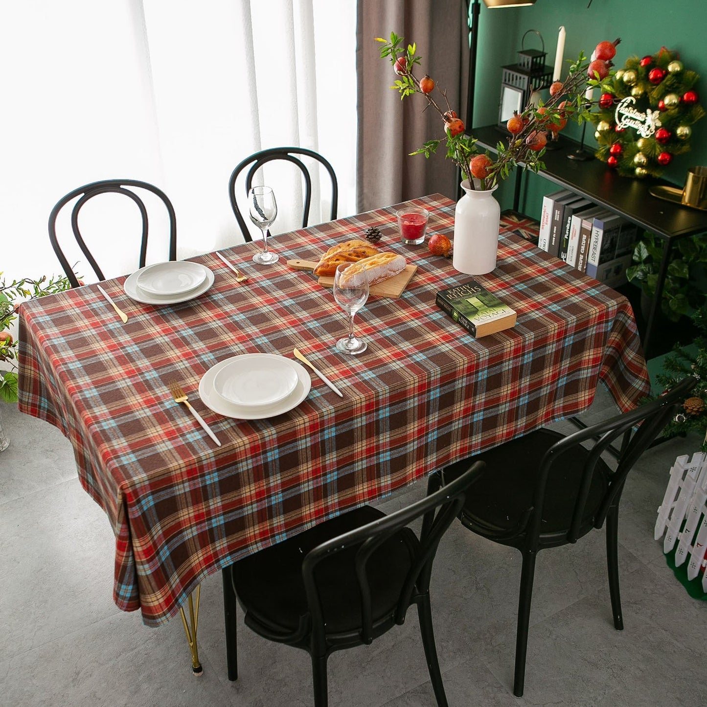 Nordic Plaid Stripes Tablecloth