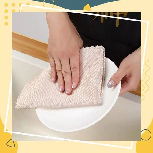 Wave Pattern Fish Scale Cloth Rag-5pcs